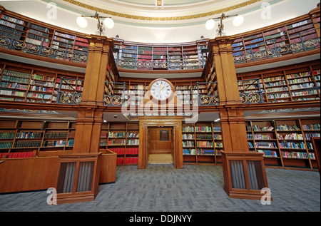 Clock over door to Honby library, Liverpool central library Picton reading rooms Stock Photo