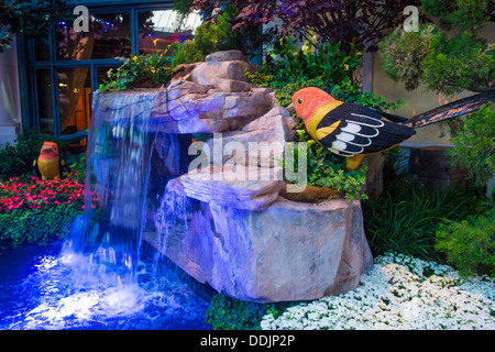 Summer season in Bellagio Hotel Conservatory & Botanical Gardens in Las Vegas. Stock Photo