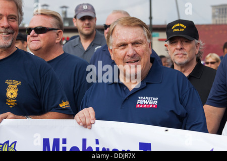 Detroit, Michigan - Teamsters President James Hoffa speaks at Stock ...