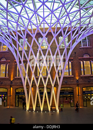 View of the steel lattice-work roof structure engineered by Arup, on ...