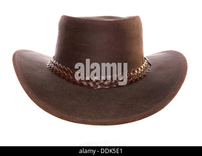 Leather Cowboy Hat studio cutout Stock Photo