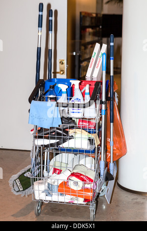 cleaners trolley. Helsinki offices Finland Stock Photo