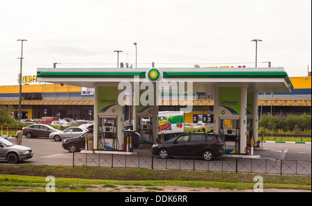 BP Petrol station St Petersburg Russia Stock Photo