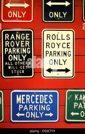 Metal parking signs Stock Photo - Alamy