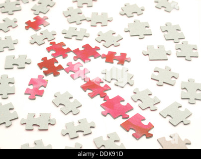 Direction. Puzzle pieces on a white background Stock Photo - Alamy