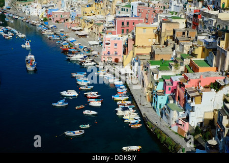 Italy, Campania, Bay of Naples, Procida island, Corricella port Stock Photo