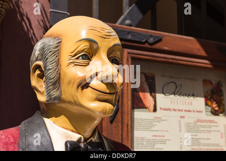 Mannequin outside restaurant Tallinn Estonia Stock Photo