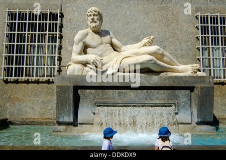 Italy, Piedmont, Turin, Piazza CLN, Po river statue Stock Photo