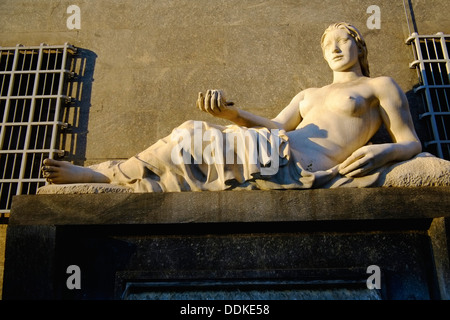 Italy, Piedmont, Turin, Piazza CLN, Dora Riparia river statue Stock Photo