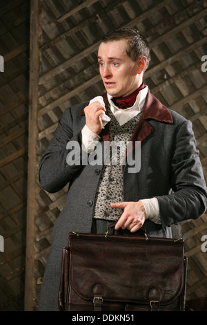 Russian actor Sergey Bezrukov. Moscow Theatre of Oleg Tabakov. Play 'The Adventure'. Stock Photo