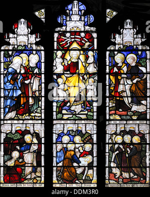 Scenes from 'The Resurrection', by Clayton and Bell, St Peter's Church, Stainforth, Yorkshire, England Stock Photo