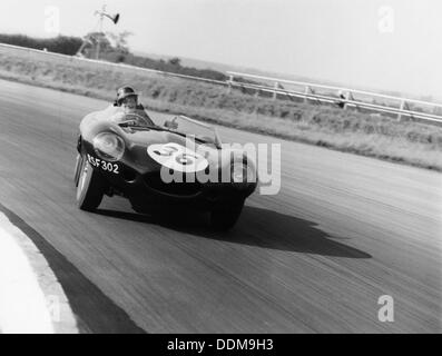 Jaguar D Type, Silverstone, 1961. Artist: Unknown Stock Photo