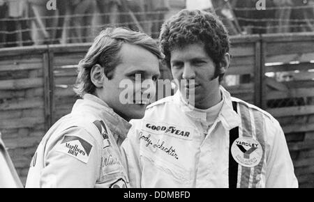 Niki Lauda and Jody Schekter, Race of Champions, Brands Hatch, Kent, 1973. Artist: Unknown Stock Photo
