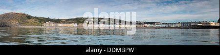 Panorama of Aberystwyth Promenade and seafront. Note that the bandstand seen here has been replaced with a new, modern building. Stock Photo