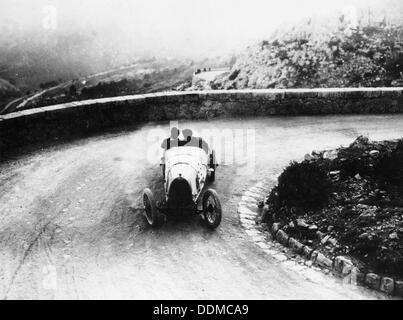 Louis Chiron driving a Bugatti at a hill climb, 1923. Artist: Unknown Stock Photo