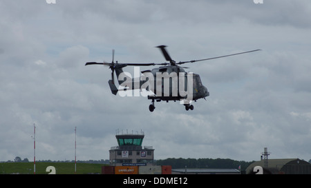 Royal Navy Army AgustaWestland future Lynx Wildcat AW159 helicopter hovering airshow armed forces day zz405 Stock Photo