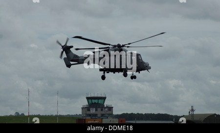 Royal Navy Army AgustaWestland future Lynx Wildcat AW159 helicopter hovering airshow armed forces day zz405 Stock Photo