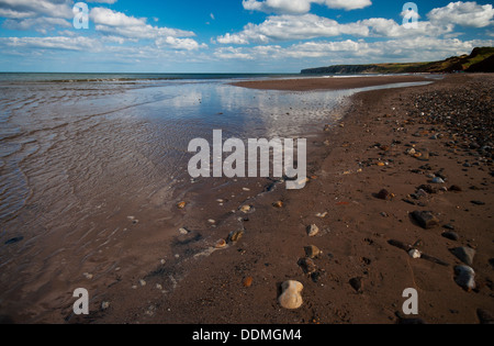 Hunmanby Gap on the north East Yorkshire coastline on awarm, sunny August day. Stock Photo