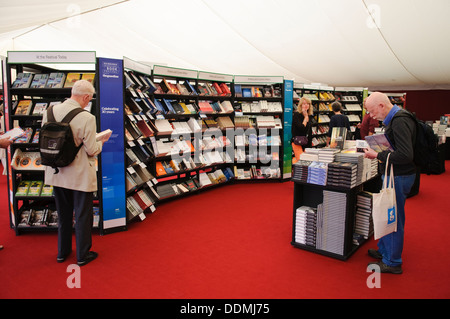 Inside the Book Tent at the Edinburgh International Book Festival, Scotland.