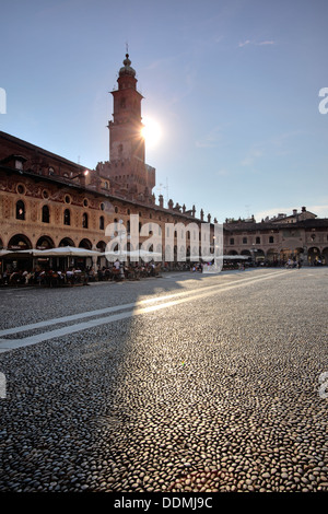 Bramante's Tower of Castello Sforzesco, Vigevano, Lombardy, Italy Stock Photo