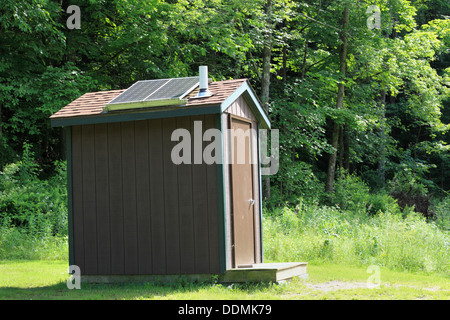 Kent Falls Connecticut USA energy efficient shed with solar panels Stock Photo