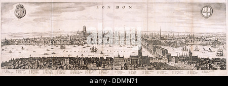 View of London from the south, 1638. Artist: Anon Stock Photo