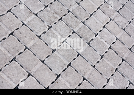 Brick paving background made from interlocking concrete bricks Stock Photo