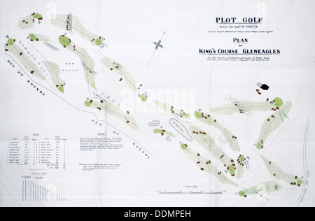 Map of the Gleneagles golf course, British, c1920s. Artist: Unknown Stock Photo