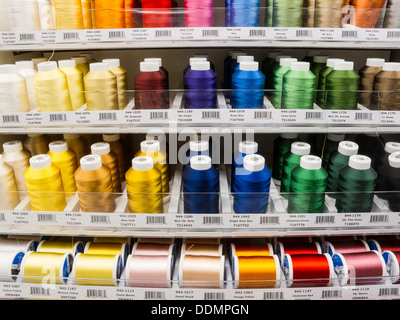 Spools of Thread Display Stock Photo - Alamy