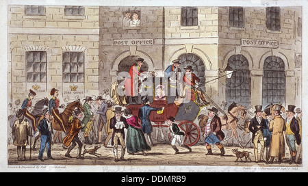 Bull and Mouth Street, City of London, 1825. Artist: Isaac Robert Cruikshank Stock Photo