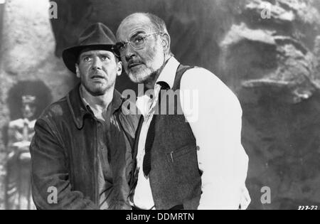 Sean Connery (1930- ) and Harrison Ford (1942- ), Film actors, 1989. Artist: Unknown Stock Photo