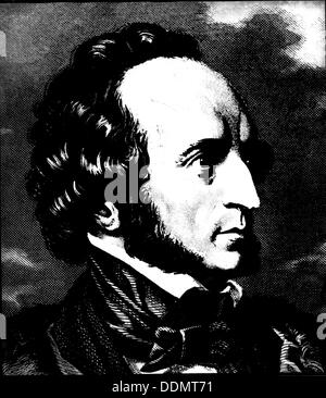 Felix Mendelssohn (1809-1847), German composer. Artist: Unknown Stock Photo