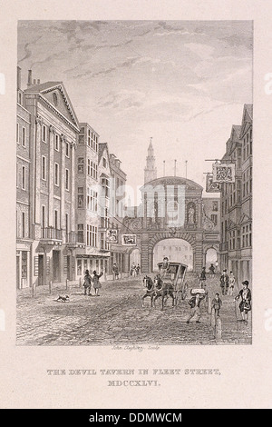 Fleet Street, London, 1746. Artist: John Cleghorn Stock Photo