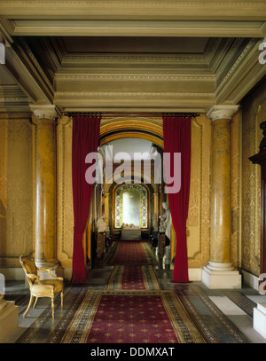 BRODSWORTH HALL, South Yorkshire. Interior view of the library. Detail ...
