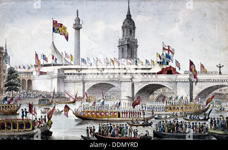 London Bridge (new), London, 1831. Artist: Anon Stock Photo