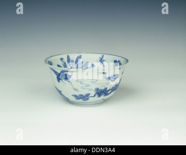 Blue and white Kraak porcelain bowl, China, 1550-1575. Artist: Unknown Stock Photo