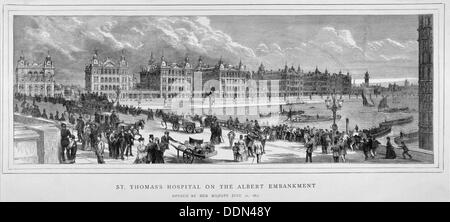 St Thomas' Hospital, Lambeth, London, 1871. Artist: Anon Stock Photo