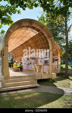 Brighton University Graduate Pavilion, Brighton, United Kingdom. Architect: Graduates (Various), 2013. View through barrel vault Stock Photo