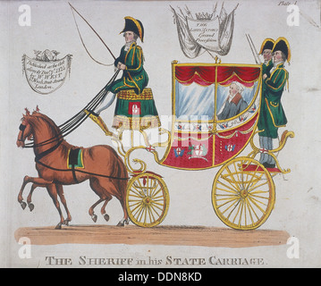 Sheriff in his state carriage during the Lord Mayor's Procession, 1824. Artist: Anon Stock Photo