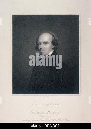 Portrait of John Flaxman, c1800.  Artist: Richard Woodman Stock Photo