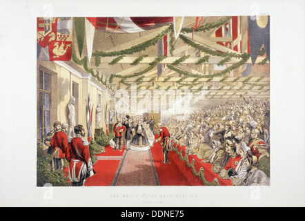 Princess Alexandra's arrival at Bricklayers' Arms Station, Bermondsey, London, 1863. Artist: Anon Stock Photo
