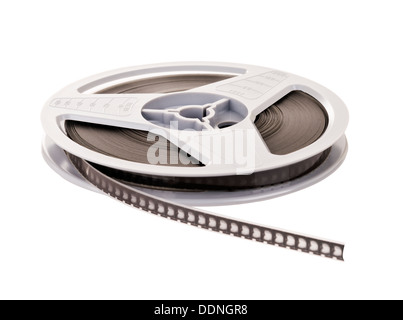 old 8mm cine film and reel; isolated on white (clippin path Stock Photo -  Alamy