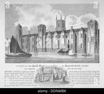View of Baynard's Castle with boats on the River Thames, City of Stock ...