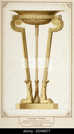 Incense tripod used on London Bridge, 1863. Artist: Anon Stock Photo