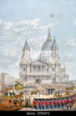 Funeral of the Duke of Wellington, St Paul's Cathedral, City of London, 18 November, 1852. Artist: Anon Stock Photo