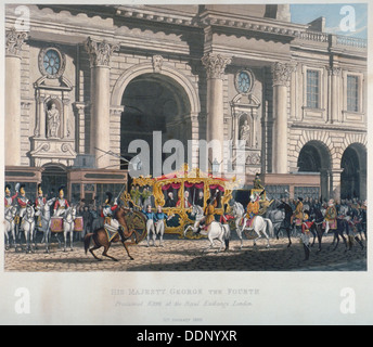 Proclaimation of George IV's accession to the throne at the Royal Exchange, London, 1820 (1827). Artist: Anon Stock Photo