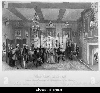 Council chamber of Vintners' Hall, City of London, 1842.                                             Artist: E Radclyffe Stock Photo