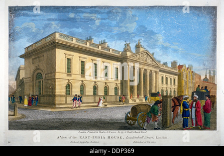 North view of East India House, Leadenhall Street, City of London, 1802.       Artist: Anon Stock Photo