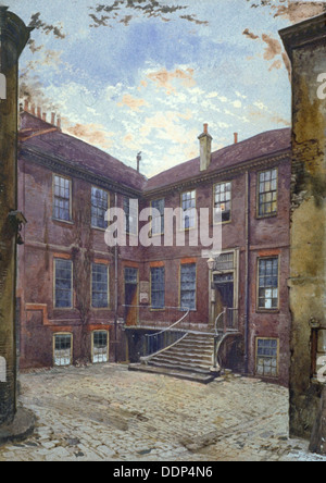 View of an old house in Great Winchester Street, City of London, 1880.                        Artist: John Crowther Stock Photo