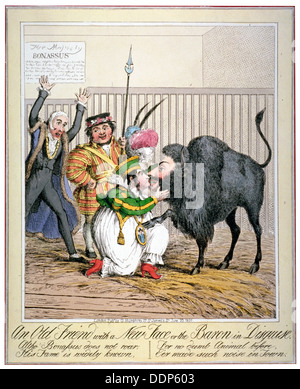 'An old friend with a new face or the baron in disguise', 1821. Creator: Anon. Stock Photo